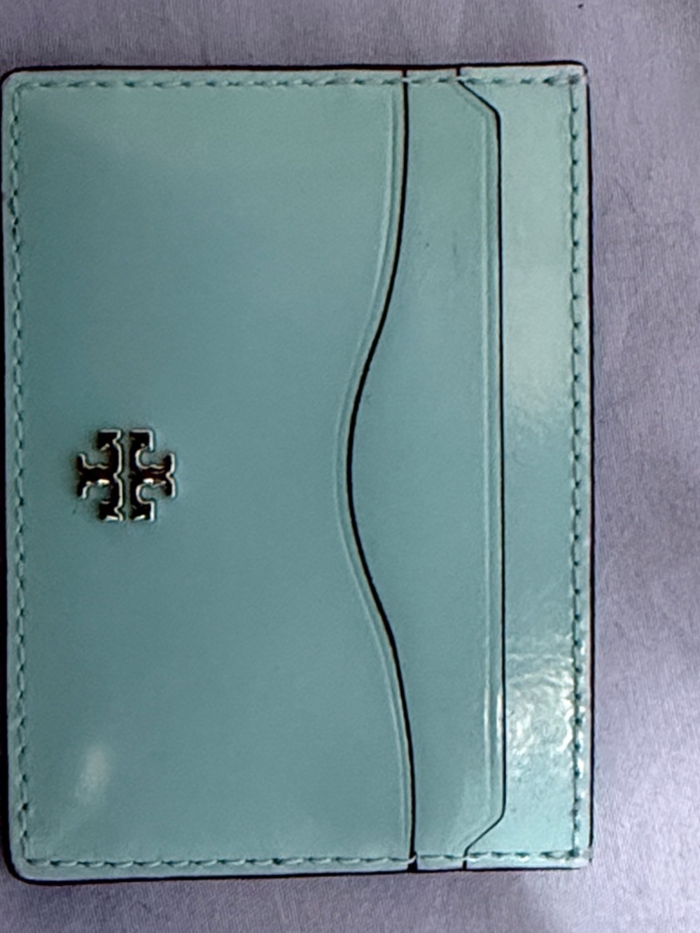 Tory Burch Mint Green Leather Card Wallet